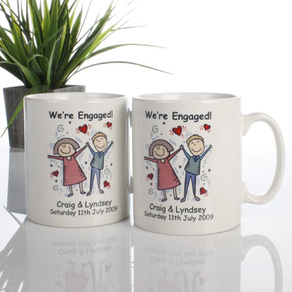 Unbranded On Your Engagement Personalised Mug Pair