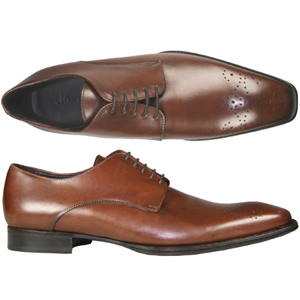 A 4 tie formal Derby shoe from Jones Bootmaker. With square toe and punch detail around front. The O