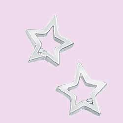 Open Star Diamond Earrings