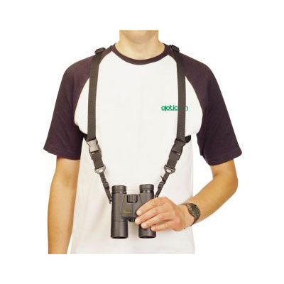 A simple and effective harness system providing comfort across the shoulders and the back. Your bino