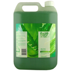 Organic aloe vera shampoo, by Faith in Nature, regenerates hair as it contains many enzymes, amino a