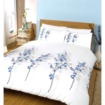 Unbranded Oriental Flower Blue Quilt Cover Set King Size