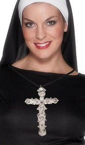 Ornate cross on a black cord