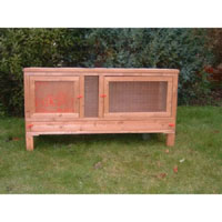Outdoor Rabbit Hutch, Treated, Printed With Appealing Graphics, 2 Door Design For Easy Cleaning, Sep