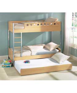 Oslo Single Bunk Bed with Trundle and Comfort Mattress