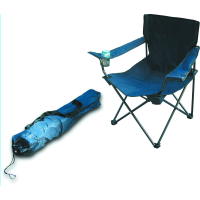 Lighweight canvas chair with arms and drinks holder.  Ideal for camping, outdoor entertainment