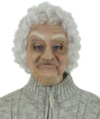 Age disgracefully with this latex over head old lady mask. This elderly woman mask is great for