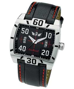 P by Police Black Square Dial Watch