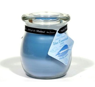 Wax Essentials Pacific Ozone Candle Jar - A large glass jar filled with two tone 100% palm oil