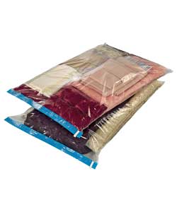 2 jumbo bags (74x110cm). Ideal for flat storage of bulky items such as King/Queen size bedding, long