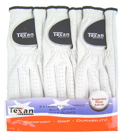 Unbranded Pack of 3 Texan LADIES Golf Gloves SALE