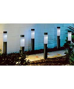 Pack of 6 black plastic lights.For outdoor use only.Height 55.4cm.Diameter 6.3cm.