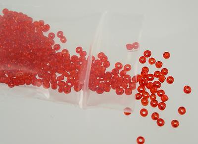 Pack of Tiny Ruby Red Sead Beads. Ideal for making miniature jewellery, button cards