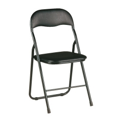 Unbranded Padded Back Folding Chair Plastic Black 4pk