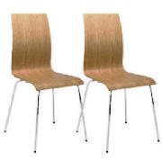 Unbranded Padova Pair of plywood stacking chairs, Oak veneer