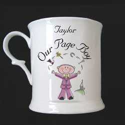 This fine bone china half pint tankard is a unique memento for your page boy of that special day.
