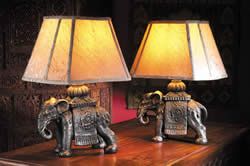 Pair Elephant Lamps