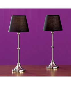 Unbranded Pair of Black Candlestick Table Lamps