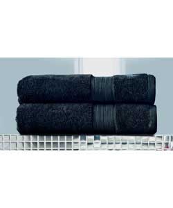 Unbranded Pair of Black Supima Bath Towels