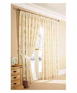 Pair of Calligraphy Natural Curtains - (W)66- (D)72in
