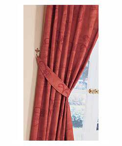 Pair of Calligraphy Terracotta Curtains - (W)66- (D)54in