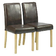 Unbranded Pair of Campania chairs, brown