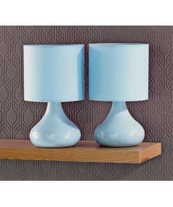 Pair of Ceramic Lamps - Blue