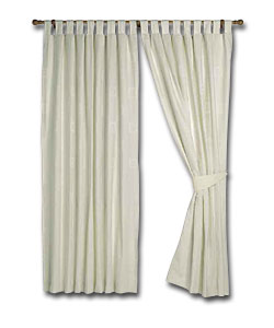 Pair of Cream Ready Made Curtains (W)46- (D)72in