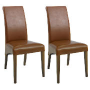 Unbranded Pair of Florence Chairs, Cognac with dark wood