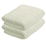Unbranded Pair Of Hotel Hand Towels Cream