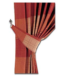Pair of Houston Check Ready Made Curtains (W)66 (D)72in