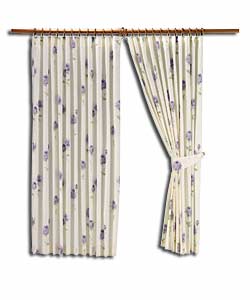 Pair of Lilac Roses Curtains with Tie-Backs