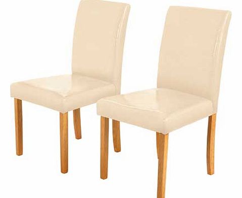 Unbranded Pair of Oak Stain Cream Leather Effect Midback