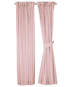 Pair of Pencil Pleat Plain Dyed Curtains - Pink