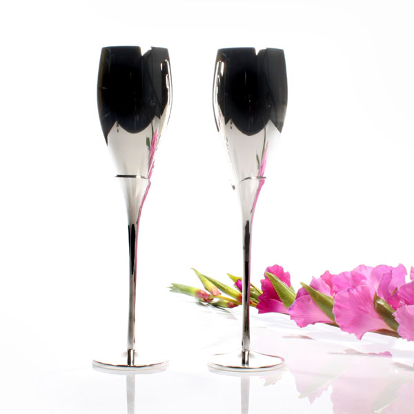 Unbranded Pair Of Personalised Silver Plated Goblets