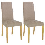 Unbranded Pair of Roma Dining Chairs, Brown with Oak