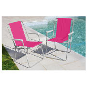 Unbranded Pair of spring tension chairs, pink