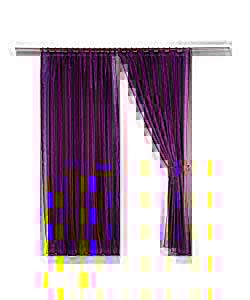 Pair of Taffeta Chenille Curtains (W)66- (D)90in