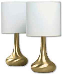 Pair of Touch Satin Gold Table Lamps