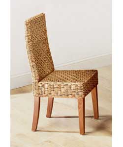 Suitable for general use.Colour - maize-variegated woven effect with light walnut legs.Chair solid