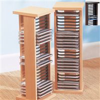 Handy pair of CD storage units. Easy home assembly. Size of each H51 x W16.5 x D16.5cm (20 x