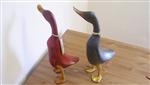 Unbranded Pair of Wooden Ducks: approx. height - 30cm - Red, Black, Natural or Green