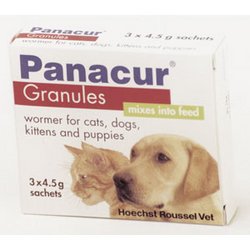 Unbranded Panacur Granules Cat and Dog Wormer - 3 x 4.5g