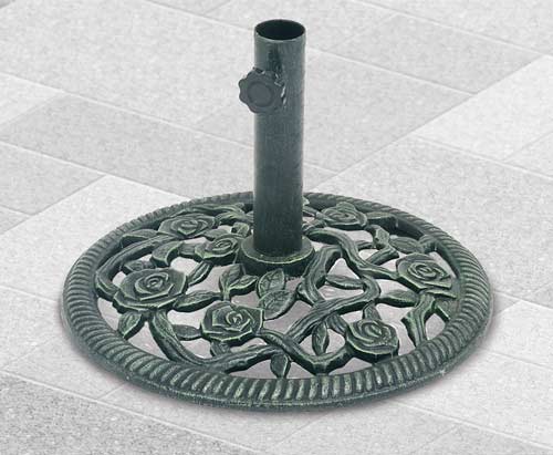 Hold your parasol safely with this verdigris cast              iron parasol base                    