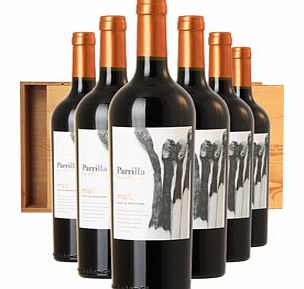 Unbranded Parrilla Malbec Six Bottle Wine Gift in Wood 6 x