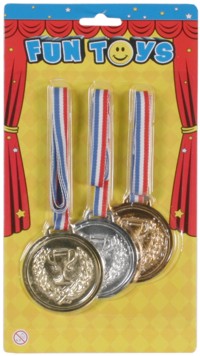 Unbranded Party Favour: Award Medals Bronze, Silver, Gold
