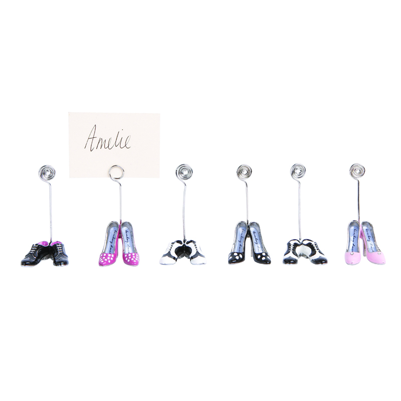 Enchant male and female dinner party guests alike with this set of gorgeous Party Shoes Placecard Se