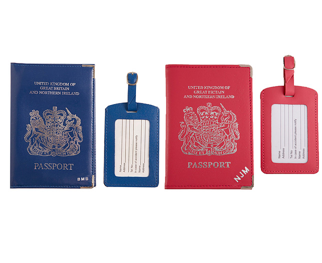 Unbranded Passport Cover/Tags 1 1 FREE Pers - Pink and Navy