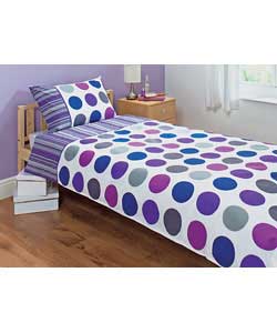 Set contains duvet cover and 1 pillowcase.50 cotton, 50 polyester.Machine washable.Suitable for tumb