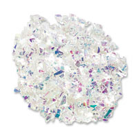 Iridescent confetti looks magical against white or